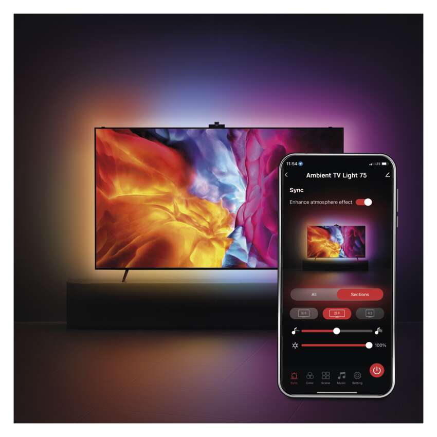 GoSmart Ambient LED RGB Lighting for TV 75“ (189 cm) - EMOS GoSmart