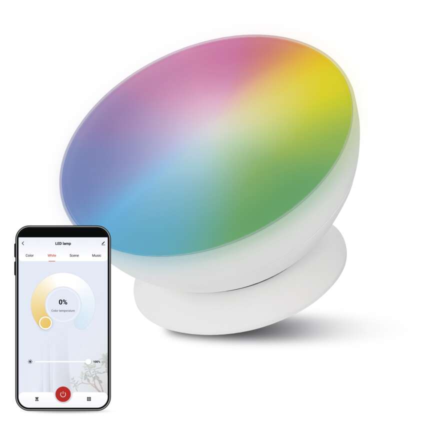 GoSmart LED Ambient Lamp, White, Warm White–Cool White/ RGB, WiFi ...