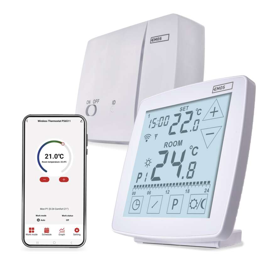 Room programmable wireless WiFi GoSmart thermostat P56S11 - EMOS GoSmart
